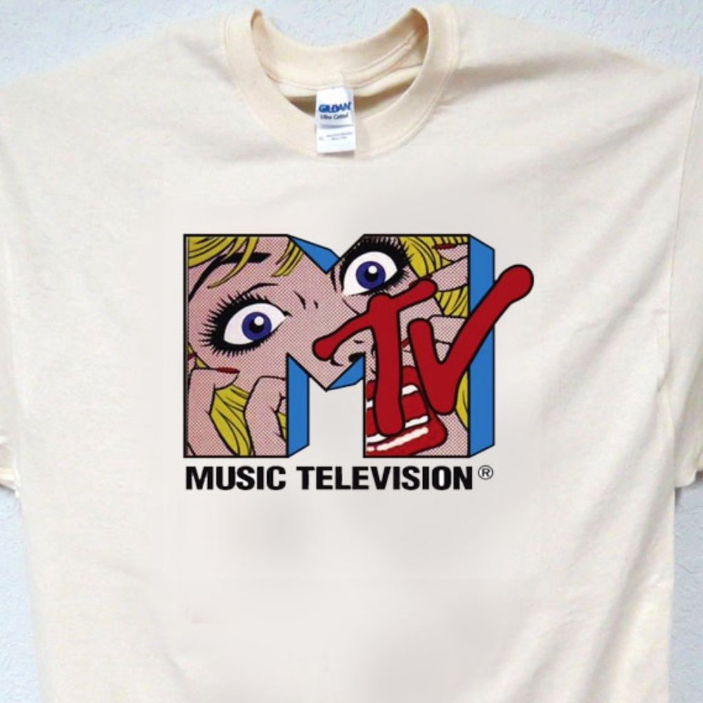 MTV VINTAGE ART, COOL IVORY OR WHITE T-SHIRT T-2025